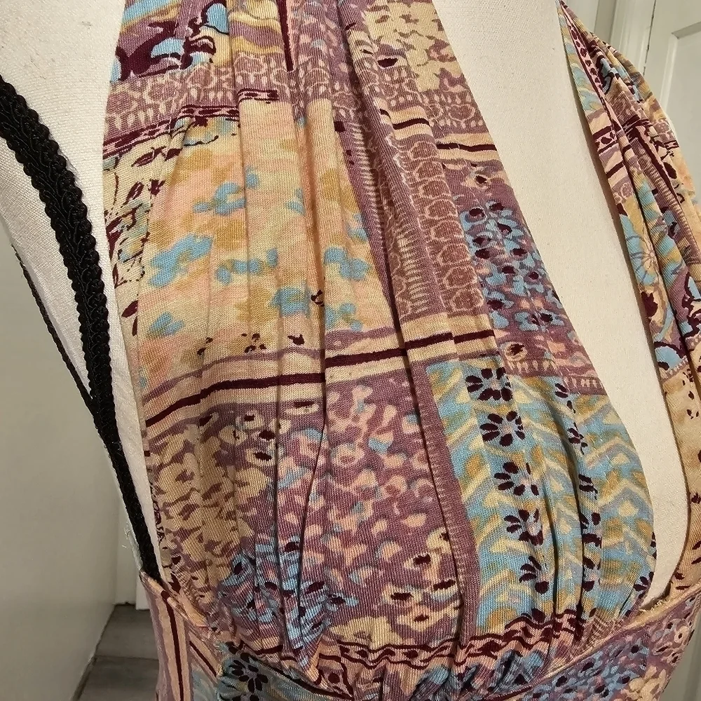 Free People Printed Heather Halter Top In Lilac Combo Size M
